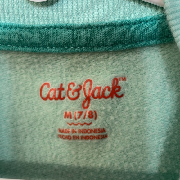 CAT & JACK UEC Girls Size Medium (7/8) Green Tie-Dye Sweater Sweatshirt Heart - Picture 5 of 9
